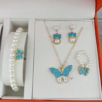 Ensemble de bijoux pour femmes, collier, boucles d'oreilles, bracelet, bague, bijoux élégants pour femmes, boîte cadeau