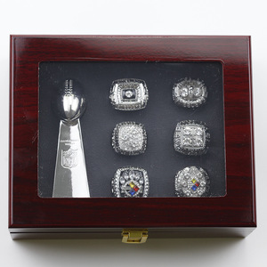 Sidan Pittsburgh Steelers S Bowl NFL Championship Ring and Trophy Set nome e numero personalizzati gioielli sportivi da uomo - Product Image 3
