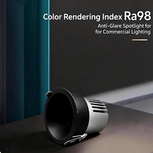 Projecteur LED industriel encastré noir à <span class=keywords><strong>spectre</strong></span> complet anti-éblouissement IP44 12W, pour salon, plafond, haute luminosité CRI, éclairage mural COB - Product Image 1