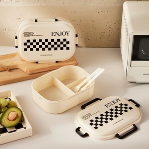 Nordic Style Portable <b>Lunch</b> <b>Box</b> Rectangle Compartmentalized Microwave Safe For Daily Use - Product Image 2