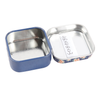 Boîte en étain carrée miniature décorative personnalisée avec charnière, couleur personnalisée, matériau recyclable pour le stockage d'aliments, de bijoux, de bonbons et de menthes