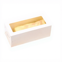 Maßgefertigte Verpackungsboxen aus Recyclingmaterialien mit Mattlaminierung und Klarsichtfenster, Starre Kartonverpackungen für Runde Kuchen, Sushi und Süßigkeiten