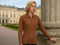 Cardigan en tricot zippé pour femme, col rabattu, manches longues, coupe ajustée, veste décontractée
