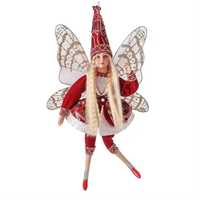 Ornements de Noël en forme de fée de fleurs colorées SOTE, en plastique et polyester, 35 cm, petite taille, figurines, pendentif de Noël à suspendre