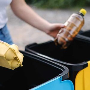 Ensemble de bacs de tri des déchets 4x50L 37,5x36x53,5cm Jaune Vert Bleu Gris avec couvercles, pour le stockage des déchets recyclables - Product Image 6
