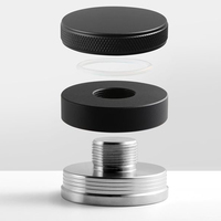 Distributeur de café en poudre avec base plate, presse à café espresso à trois fonctions avec base filetée pour distribution