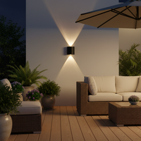 Applique murale LED carrée moderne YaoTe, diffuseur en polycarbonate, étanche, pour extérieur, jardin, en aluminium moulé sous pression, noir