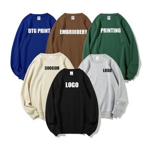 Sweat-shirt à col rond en coton French Terry 300 g/m², logo personnalisé, coupe oversize, sweat-shirts et pulls pour hommes - Product Image 1