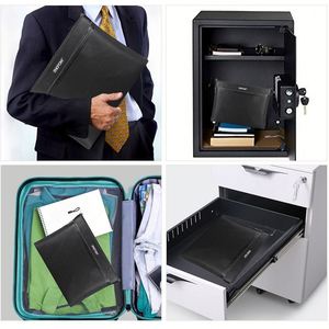 CUSTOM Custom Black Small Zipper Waterproof and Fireproof <b>Document</b> <b>Bag</b> for Filing - Product Image 5