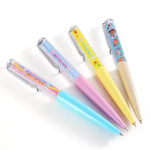 2D Liquid Ball Pen with Customized Design Novelty Floating Ball Pen Floater Pen Cheap ABS Plastic Custom Liquid PVC Metal OPP