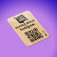 Carte de contrôle d'accès NFC programmable en bois pour restaurants, carte Google Review avec 213, 215, 216 avis