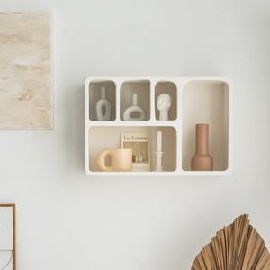 Étagère murale extensible en MDF blanc minimaliste moderne à 5 niveaux pour la maison, la chambre, l'école, le salon, décoration - Product Image 5