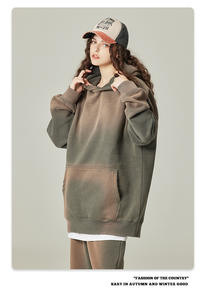 2025 inverno sublimazione felpe con cappuccio di alta qualità lavato uomo atletico indossare la sua e la sua felpa con cappuccio OEM - Product Image 2