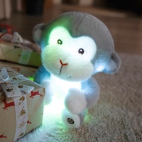 Peluche singe super douce et lumineuse, jouet en peluche personnalisable, jouet anti-stress