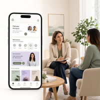 Soluciones de Aplicaciones de Terapia de Salud Mental Confiables para iOS y Android con Emparejamiento de Terapeutas, Reserva de Citas y Sesión de Video LionCreate