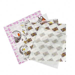 กระดาษห่ออาหารกันไขมันลายแฮมเบอร์เกอร์สำหรับใช้ในครัวเรือน กระดาษห่อเบอร์เกอร์แซนวิช - Product Image 6