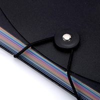 Porte-documents en plastique PP A4 à couches de couleurs arc-en-ciel, sac de rangement de bureau, organiseur de fichiers extensible à 12 poches, dossier en PP