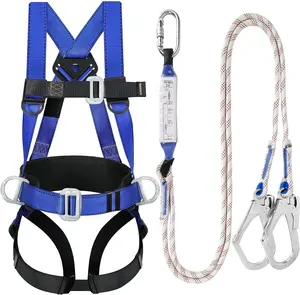 Full Body Safety Harness With Back Waist Padded Tower Climbing Linemen Electric Safety Harness