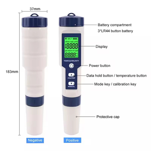 Testeur numérique 5 en 1 de qualité de l'eau (TDS, EC, PH, salinité, température) - Product Image 3