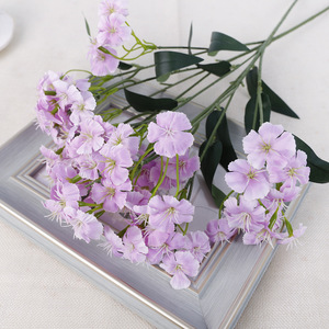 Flores Artificiales de Seda y Plástico con Seis Ramas de Clavel, 62 cm, Decoración para Bodas y Hogar, Alta Simulación - Product Image 2