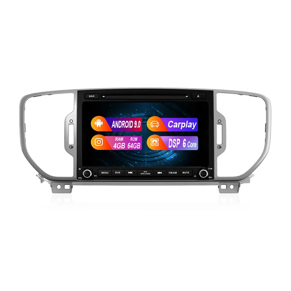 ZWNAV android 10.0 Auto Electronics 4グラムgpsトラッカーCar Multimedia dvd Player For Kia Sportage/KX5 2016-2019車ステレオヘッドユニット