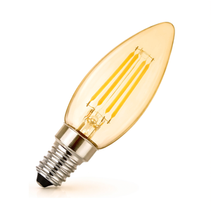 Lampadina LED a Filamento E14 4W Ambra, Luce Calda Regolabile - Product Image 2