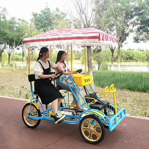 <strong>Park</strong> Seaside <strong>Cycling</strong> Fashion Family 4 Wheel Pedal Bike Adult Pedal Car Couple Fun Surrey Bike Tandem Bicycle for Sale - Product Image 1