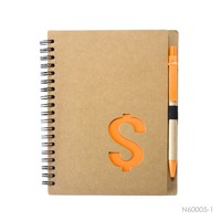 Couverture en carton Kraft écologique, 1 pièce, couverture pour carnet de notes et livre avec un ensemble de stylos à bille en papier Kraft