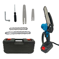 Gergaji Rantai Tanpa Kabel 4/6 Inci Motor Brushless 550W, Mesin Pemotong Kayu Mini Elektrik Satu Tangan, Dapat Disesuaikan untuk DIY