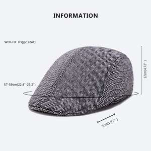 SIYWINA cappello piatto a righe da uomo cappello da strillone Vintage cappello da caccia cop cappello da esterno Ivy Cap per cappellini blinder <span class=keywords><strong>peaky</strong></span> - Product Image 5