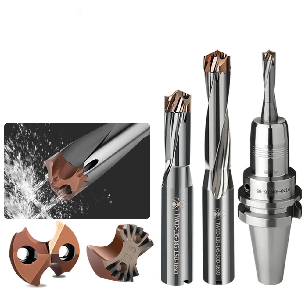 HOANYORE TWCD-100-105-5.0D-12S0 Tungsten Carbide Drill Bits Water   Internal Cooling Custom Coating for Milling OEM Support