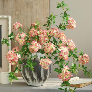 Fleurs d'hortensias artificielles en soie de haute qualité, réalistes, à 4 têtes, 88 cm de long, à tige unique, pour la décoration de la maison et des événements - Product Image 3