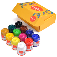 Sıcak Saling 50 ML şişe ambalajı akrilik boya Set 12 renkler sanat ve el sanatları kullanılan