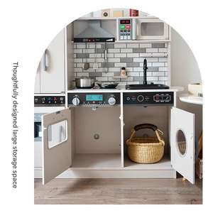 COMMIKI WWooden <span class=keywords><strong>jouet</strong></span> de <span class=keywords><strong>cuisine</strong></span> coréen <span class=keywords><strong>avec</strong></span> effets sonores légers distributeur d'eau réfrigérateur jeu de rôle ensemble de <span class=keywords><strong>cuisine</strong></span> pour enfants - Product Image 2