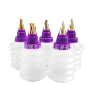 ขวดบีบครีมแบบสปริงพร้อมหัวฉีดสีม่วงสำหรับตกแต่งเค้ก อุปกรณ์ทำขนม - Product Image 1
