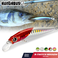 Hunthouse Black Minnow Leurre Jerkbait Pêche Truite Leurre Traîne Naufrage Action Pêche en mer pour Black Bass Leurres durs
