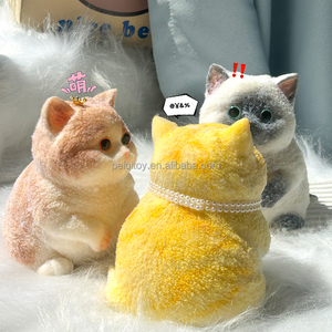 ของเล่นแมวจำลองน่ารัก บีบมีเสียง บรรเทาความเครียด ของขวัญ DIY สัตว์เล็ก สำหรับเด็กผู้หญิง อายุ 5 ถึง 7 ปี - Product Image 4