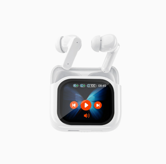 New AI ANC Noise Cancelling Earbuds Touch Screen Wireless TWS Earphones LED Battery Compatible AI Translation App Support TWS