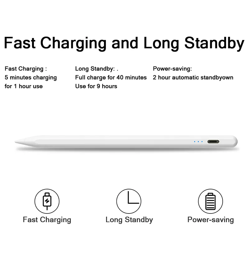 Активный стилус с беспроводной зарядкой, умный стилус с наклоном для iPad 2018 после IOS версии 12,2 и выше