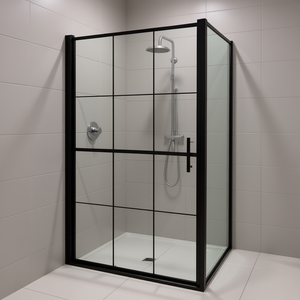 Porte de douche en verre trempé 39,4x70,1 pouces avec cadre coulissant design minimaliste épaisseur 8 mm - Product Image 2