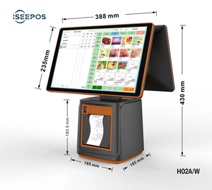 H02 GMS Google Play Android/Windows 15,6 дюймов двойной экран POS кассовый аппарат Ресторан Сенсорный Экран Одиночная Машина 90 градусов - Product Image 3