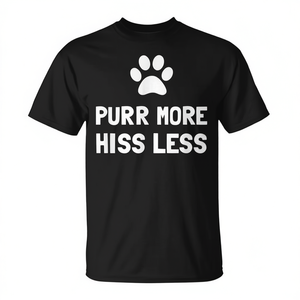 Camiseta Purr More Hiss Less, regalo para amantes de los gatos negros, para propietarios de mascotas - Product Image 2