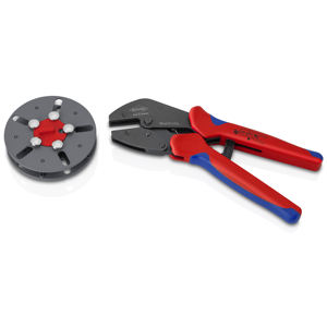 Outil de sertissage KNIPEX 97 33 LE MultiCrimp avec chargeur interchangeable, vide, avec poignées multi-composants bruniées 250 mm - Product Image 1