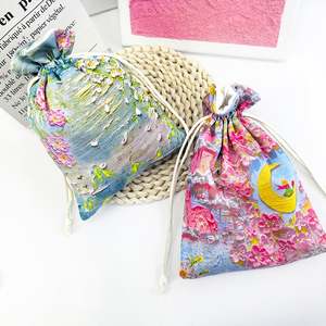 Bolsas de Algodón Reciclables Coloridas con Bordado Personalizado y Recubrimiento Acuoso para Empaque de Regalos y Dulces - Product Image 2