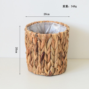 Panier de rangement léger et écologique tissé en herbe de jacinthe d'eau pour pots de plantes et <span class=keywords><strong>décoration</strong></span> de <span class=keywords><strong>balcon</strong></span> Design classique - Product Image 2