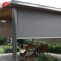 Panneau coulissant de cassette Rouleau enroulable motorisé vertical Store occultant total avec rails latéraux zippés