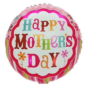 CYmylar 18 pouces rond fête des mères ballon mots <span class=keywords><strong>anglais</strong></span> bonne fête des mères lumière sarcelle fleur feuille ballons - Product Image 4