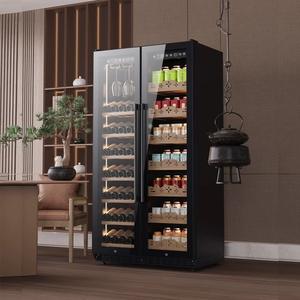 Ультратонкий двухтемпературный шкаф для вина и чая, деревянный материал с постоянным охлаждением для красного вина для вечеринки - Product Image 2