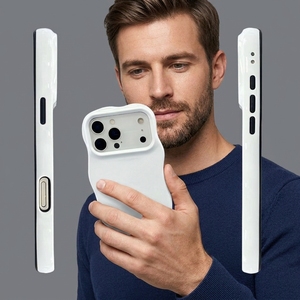 Custodia per telefono 2-in-1 con bordo ondulato per sublimazione 3D, superficie lucida, con motivi a pois, rombi e cuori, per <span class=keywords><strong>iPhone</strong></span> 17 18 Pro - Product Image 4