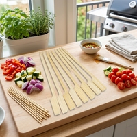 Vente en gros de brochettes/bâtonnets en bambou jetables Sanyou de 20 cm de long avec impression de logo dans un sac pour barbecue en plein air et utilisation en cuisine